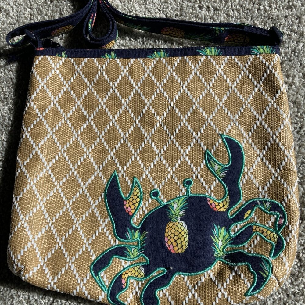 Vera Bradley Beach Crossbody Toucan Party Crab Pineapple Print